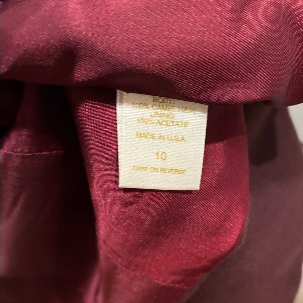 80’s Vintage Brooks Brothers Burgundy Coat 100% Camel Hair - Picture 8 of 15